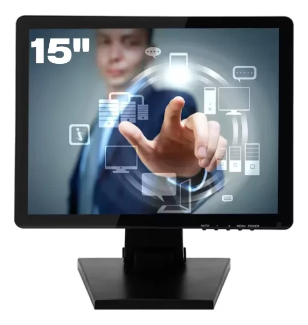 Monitor Touch Screen 15 lps Hdmi 4:3 VGA / Aitek Bivolt Preto