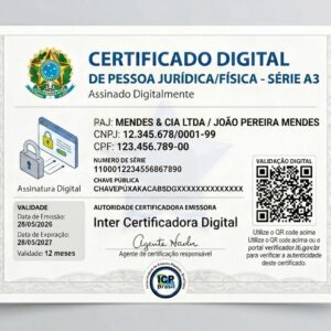 Certificado A3-CNPJ ou A3-CPF - Validade 3 anos